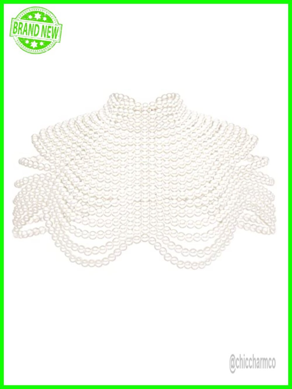 Pearl Body Chain Necklace Top Shawl Handmade Imitation Pearls Alloy Hooks